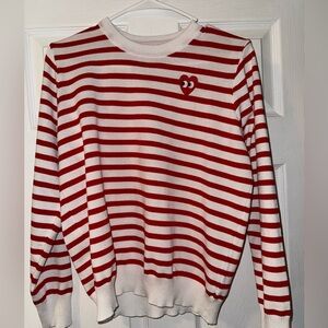 COMME DE GARÇONS PLAY RED & WHITE STRIPES SWEATER